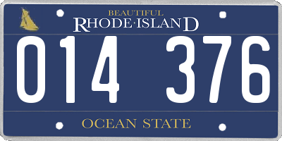 RI license plate 014376