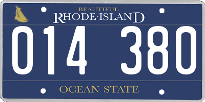 RI license plate 014380