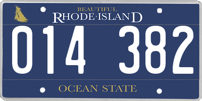 RI license plate 014382