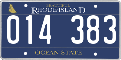 RI license plate 014383