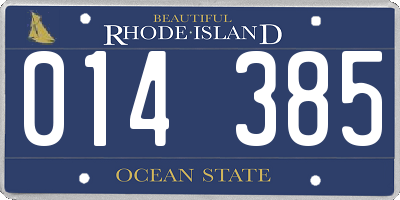 RI license plate 014385