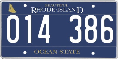 RI license plate 014386