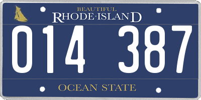 RI license plate 014387