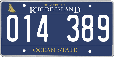 RI license plate 014389