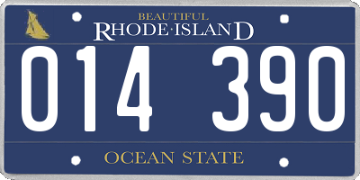 RI license plate 014390