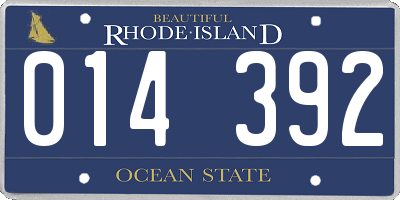 RI license plate 014392