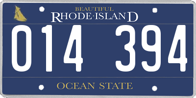 RI license plate 014394