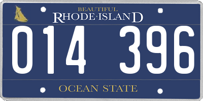 RI license plate 014396