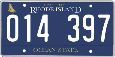 RI license plate 014397