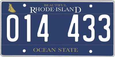 RI license plate 014433