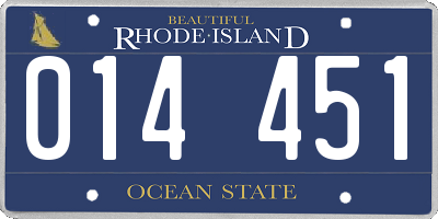 RI license plate 014451