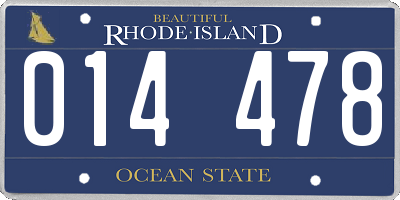 RI license plate 014478