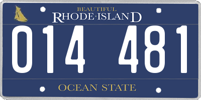 RI license plate 014481