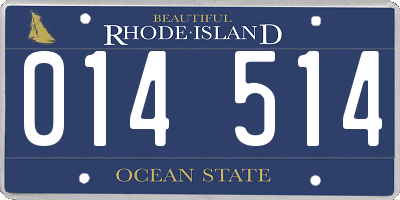 RI license plate 014514