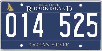 RI license plate 014525