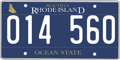 RI license plate 014560