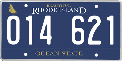 RI license plate 014621