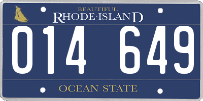 RI license plate 014649