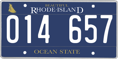 RI license plate 014657