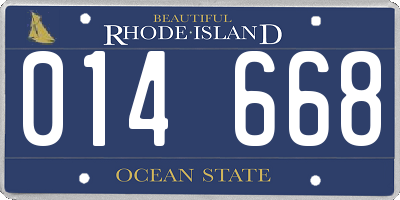 RI license plate 014668