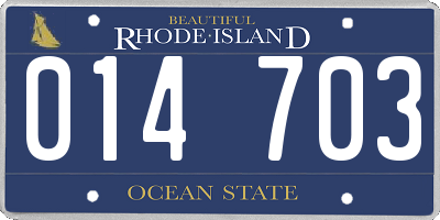 RI license plate 014703