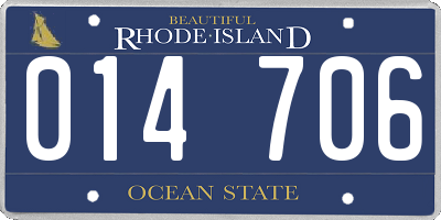 RI license plate 014706