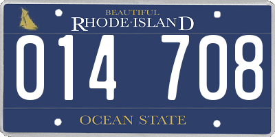 RI license plate 014708