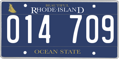 RI license plate 014709