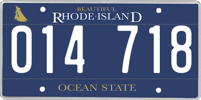 RI license plate 014718