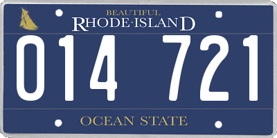 RI license plate 014721