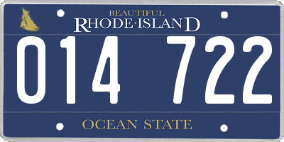 RI license plate 014722