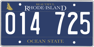 RI license plate 014725