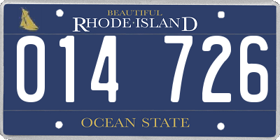 RI license plate 014726