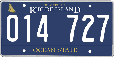 RI license plate 014727