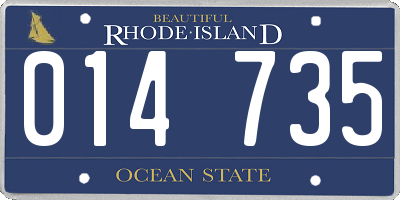 RI license plate 014735