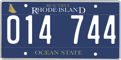 RI license plate 014744