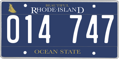 RI license plate 014747