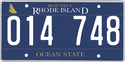 RI license plate 014748