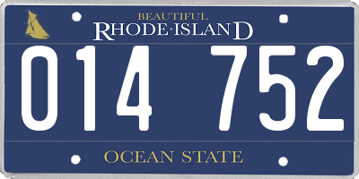 RI license plate 014752