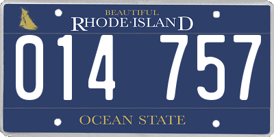 RI license plate 014757