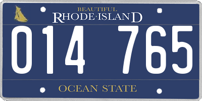 RI license plate 014765