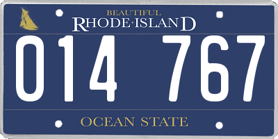 RI license plate 014767