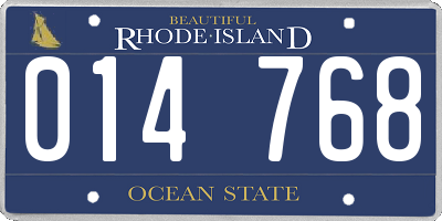 RI license plate 014768