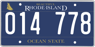 RI license plate 014778