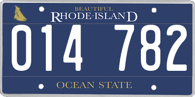 RI license plate 014782