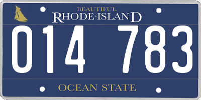 RI license plate 014783