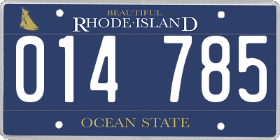 RI license plate 014785