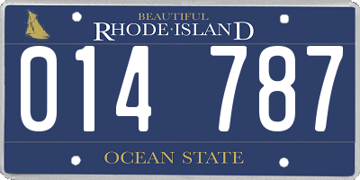 RI license plate 014787