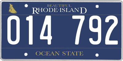 RI license plate 014792