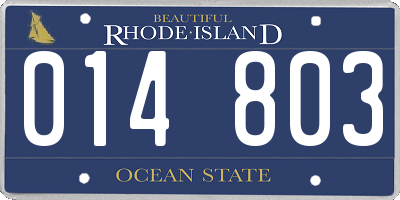 RI license plate 014803